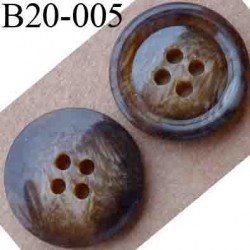 bouton 20 mm couleur pvc marron marbré 4 trous diamètre 20 mm