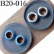 bouton 20 mm couleur bleu 2 trous sertis de métal diamètre 20 mm