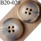 bouton 20 mm couleur marron beige marbré 4 trous diamètre 20 mm