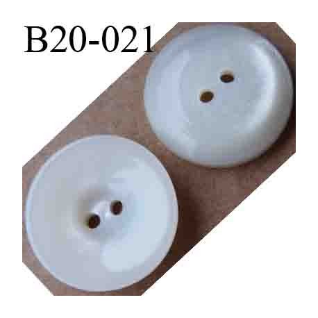 bouton 20 mm couleur blanc nacré 2 trous diamètre 20 mm