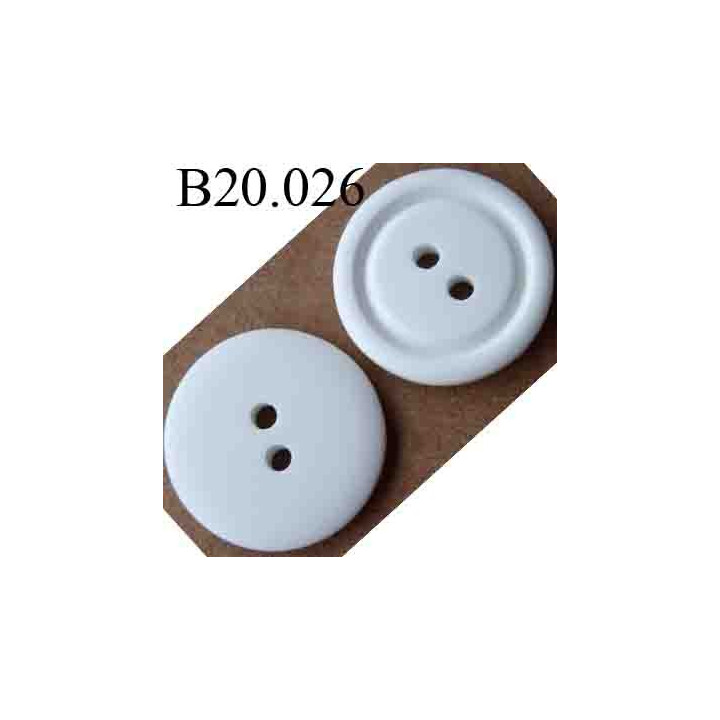 bouton 20 mm couleur blanc 2 trous diamètre 20 mm