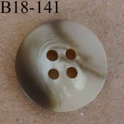 bouton 18 mm couleur beige marron marbré clair 4 trous diamètre 18 mm