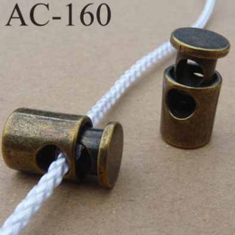 arrêt cordon stop cordon en métal  à ressort couleur bronze de taille 18 mm x 10 mm  vendu à l'unité 