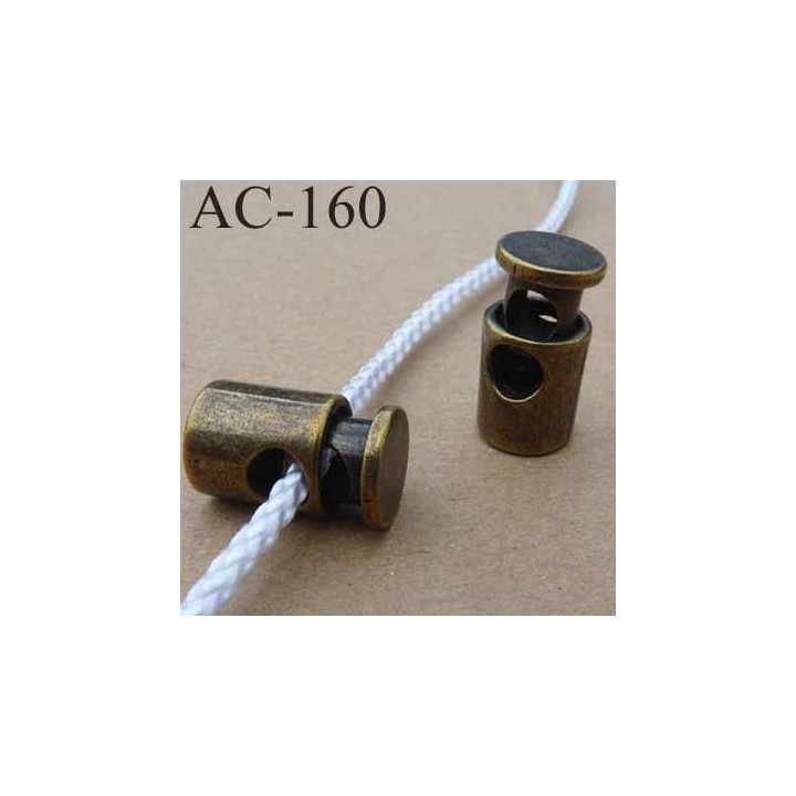 arrêt cordon stop cordon en métal  à ressort couleur bronze de taille 18 mm x 10 mm  vendu à l'unité 