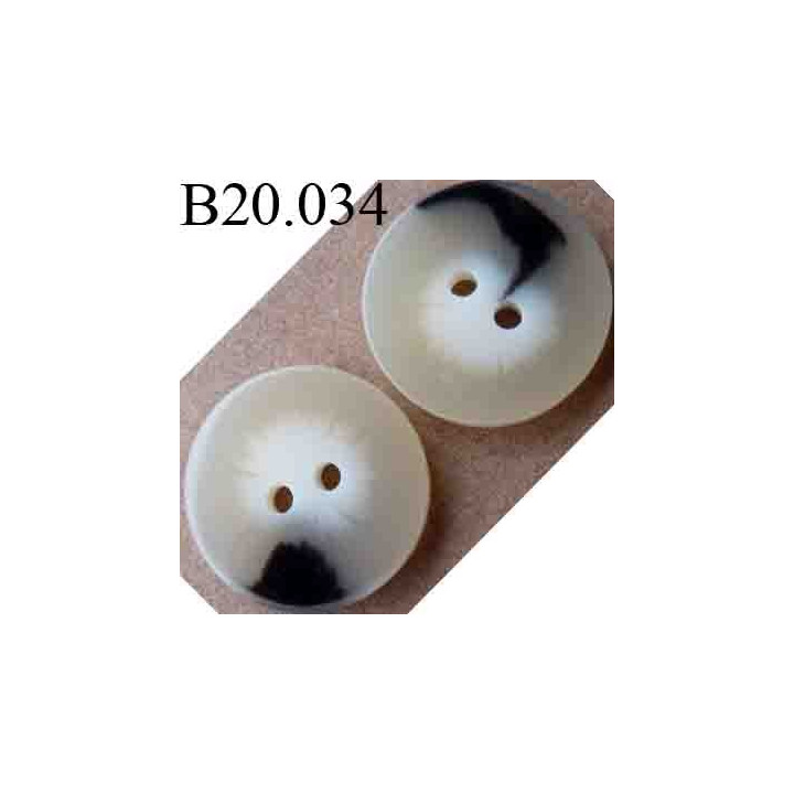 bouton 20 mm couleur beige marbré 2 trous diamètre 20 mm
