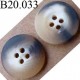 bouton 20 mm couleur beige marron marbré large bordure 4 trous diamètre 20 mm