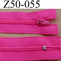 fermeture zip à glissière longueur 50 cm couleur rose fushia non séparable largeur 2.5 cm glissière nylon largeur 4 mm