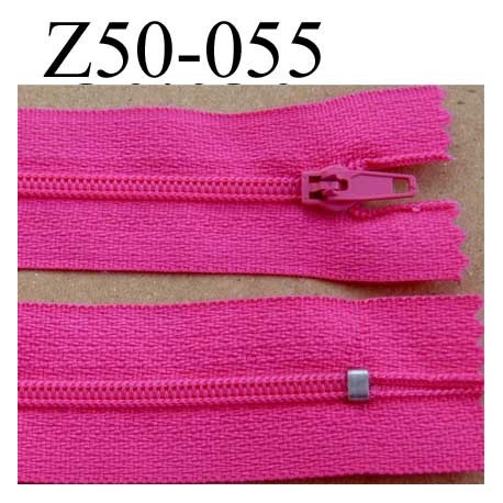 fermeture éclair longueur 50 cm couleur rose fushia non séparable largeur 2.5 cm glissière nylon largeur 4 mm