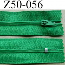 fermeture zip à glissière longueur 50 cm couleur vert non séparable largeur 2.5 cm glissière nylon largeur 4 mm