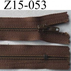 fermeture zip longueur 15 cm couleur marron non séparable largeur 2.5 cm zip nylon largeur de la glissière zip 4 mm