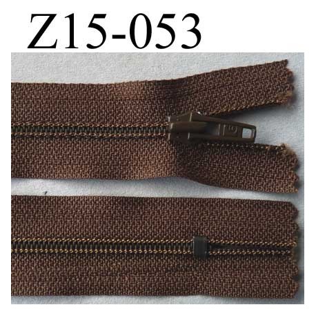 fermeture 15 cm marron non séparable zip nylon