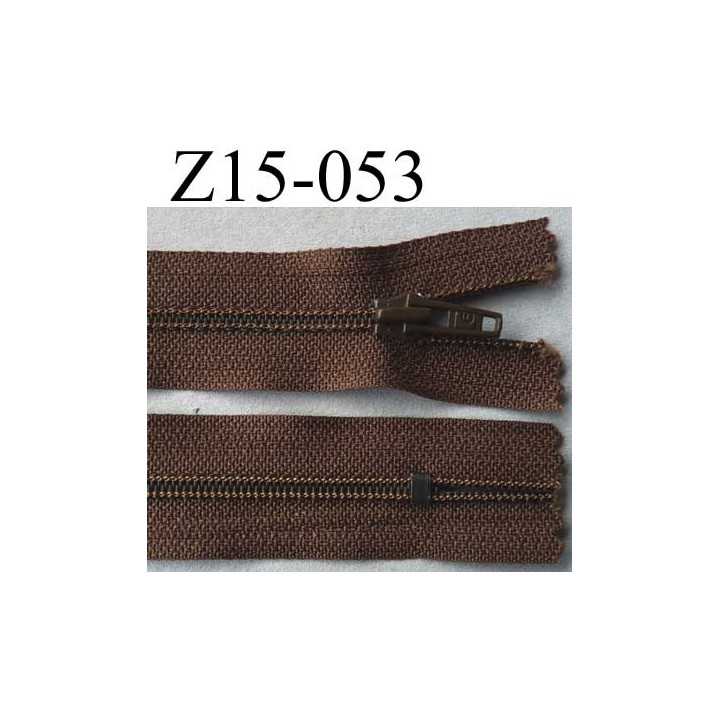 fermeture 15 cm marron non séparable zip nylon