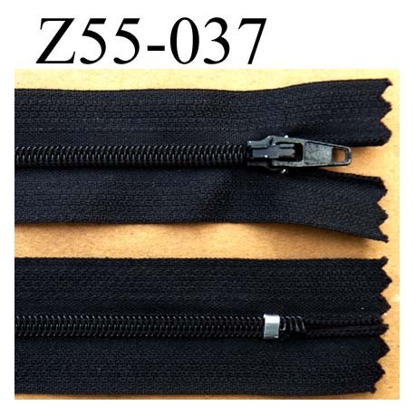 fermeture éclair longueur 55 cm couleur noir non séparable largeur 2.7 cm zip glissière nylon largeur 4 mm