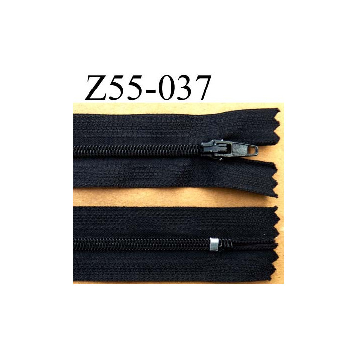 fermeture éclair longueur 55 cm couleur noir non séparable largeur 2.7 cm zip glissière nylon largeur 4 mm