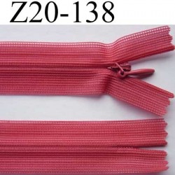 fermeture zip invisible longueur 20 cm couleur rose foncé non séparable largeur 2.3 cm glissière nylon largeur du zip 4 mm 