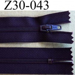 fermeture zip longueur 30 cm couleur prune violet non séparable zip nylon largeur 2,5 cm largeur du zip nylon 4 mm