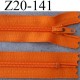 fermeture éclair YKK longueur 20 cm couleur orange non séparable largeur 2.5 cm glissière nylon largeur du zip 4 mm 