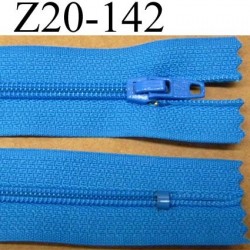 fermeture zip à glissière longueur 20 cm couleur bleu non séparable largeur 2.5 cm glissière nylon largeur du zip 4 mm