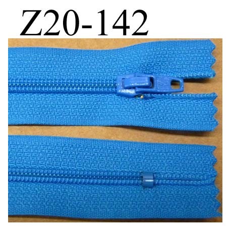 fermeture éclair longueur 20 cm couleur bleu non séparable largeur 2.5 cm glissière nylon largeur du zip 4 mm