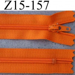 fermeture éclair longueur 15 cm couleur orange non séparable zip nylon largeur 2.5 cm largeur de glissière 4 mm