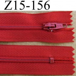 fermeture zip à glissière longueur 15 cm couleur rouge non séparable largeur 2.5 cm zip nylon largeur de la glissière zip 4 mm