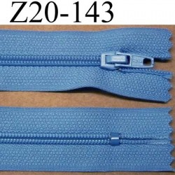 fermeture éclair longueur 20 cm couleur bleu non séparable largeur 2.5 cm glissière nylon largeur du zip 4 mm 