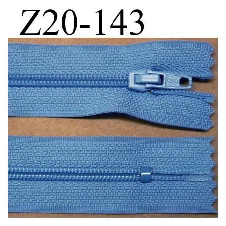 fermeture éclair longueur 20 cm couleur bleu non séparable largeur 2.5 cm glissière nylon largeur du zip 4 mm 