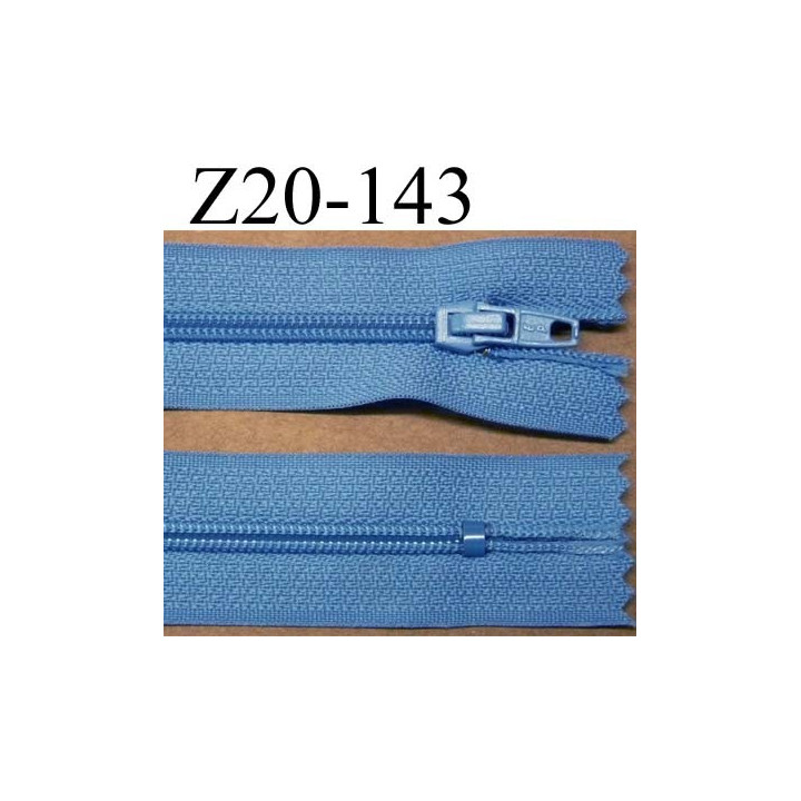 fermeture éclair longueur 20 cm couleur bleu non séparable largeur 2.5 cm glissière nylon largeur du zip 4 mm 