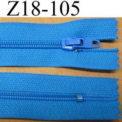 fermeture zip à glissière longueur 18 cm couleur bleu non séparable largeur 2.5 cm glissière en nylon largeur 4 mm