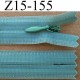 fermeture éclair YKK invisible verte longueur 15 cm couleur vert non séparable largeur 2.2 cm glissière nylon largeur 4 mm