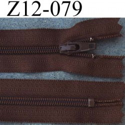 fermeture zip à glissière YKK longueur 12 cm largeur 2.5 cm couleur marron non séparable glissière zip nylon largeur 4 mm