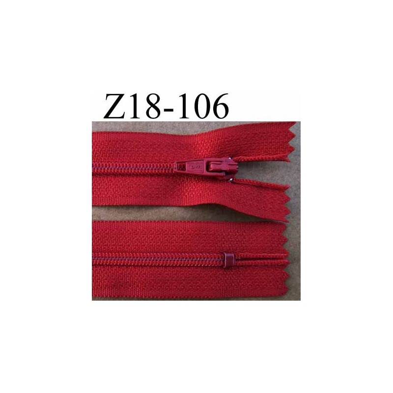 Zip non séparable 25 cm Rouge