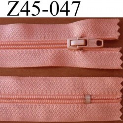 fermeture zip à glissière longueur 45 cm couleur rose saumon non séparable zip nylon largeur 2,5 cm largeur du zip nylon 4 mm 