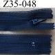 fermeture éclair invisible longueur 35 cm couleur bleu marine non séparable largeur 2.7 cm glissière nylon largeur 4.5 mm