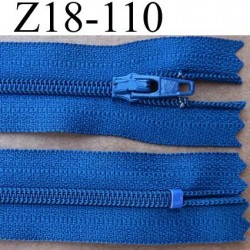 fermeture zip à glissière YKK longueur 18 cm couleur bleu non séparable largeur 2.5 cm glissière en nylon largeur 4 mm