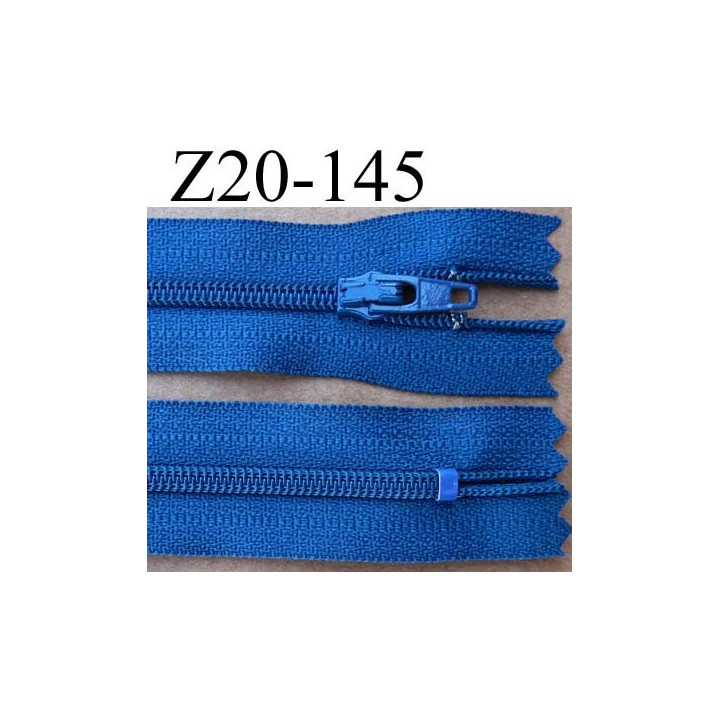 fermeture éclair longueur 20 cm couleur bleu non séparable largeur 2.5 cm glissière nylon largeur du zip 4 mm  