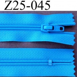 fermeture zip à glissière longueur 25 cm couleur bleu non séparable largeur 2.3 cm glissière nylon largeur 4 mm