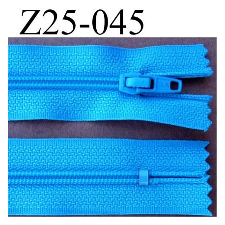 fermeture éclair invisible longueur 25 cm couleur bleu cassé non séparable largeur 2.3 cm glissière nylon largeur 4 mm