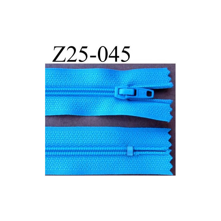 fermeture éclair invisible longueur 25 cm couleur bleu cassé non séparable largeur 2.3 cm glissière nylon largeur 4 mm