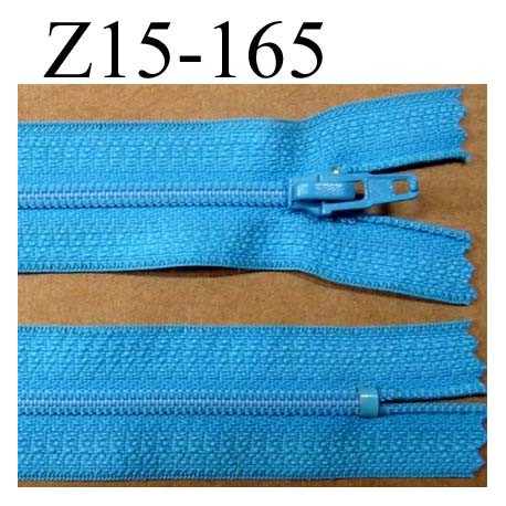 fermeture éclair longueur 15 cm couleur bleu turquoise non séparable largeur 2.5 cm glissière nylon largeur du zip 4 mm