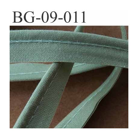 biais galon ruban passepoil en coton couleur vert avec cordon coton très solide largeur 9 mm vendu au mètre