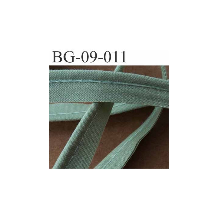 biais galon ruban passepoil en coton couleur vert avec cordon coton très solide largeur 9 mm vendu au mètre