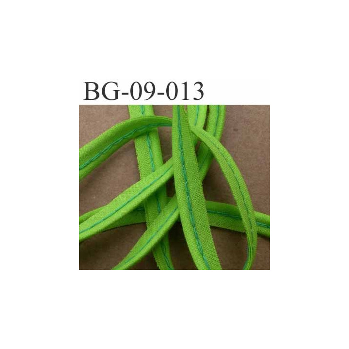 biais galon ruban passepoil en coton couleur vert anis style fluo avec cordon coton très solide largeur 9 mm vendu au mètre