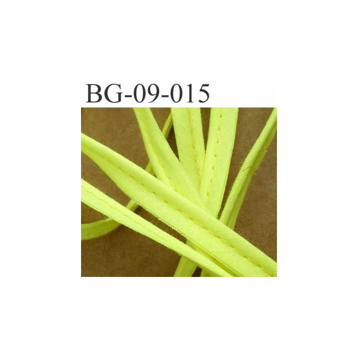 biais galon ruban passepoil en coton couleur jaune style fluo avec cordon coton très solide largeur 9 mm vendu au mètre