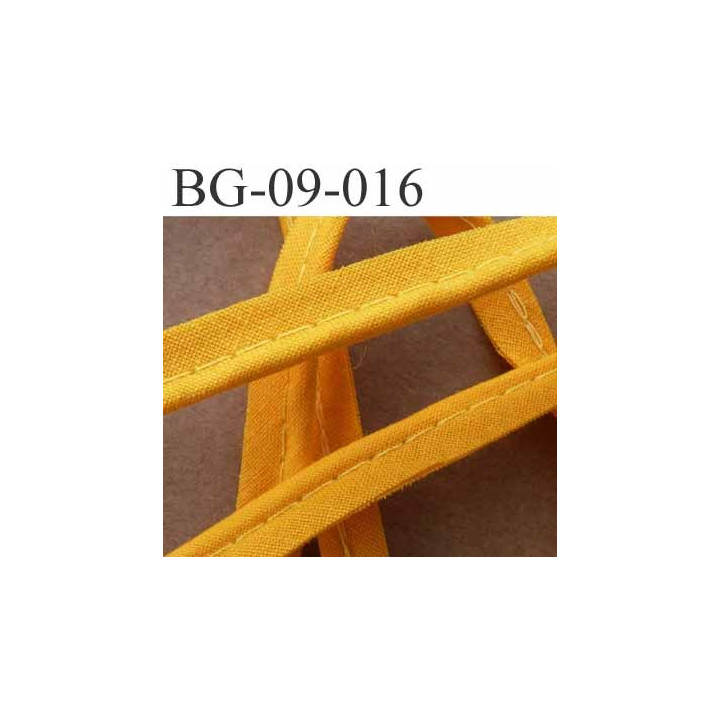 biais galon ruban passepoil en coton couleur orange lumineux avec cordon coton très solide largeur 9 mm vendu au mètre