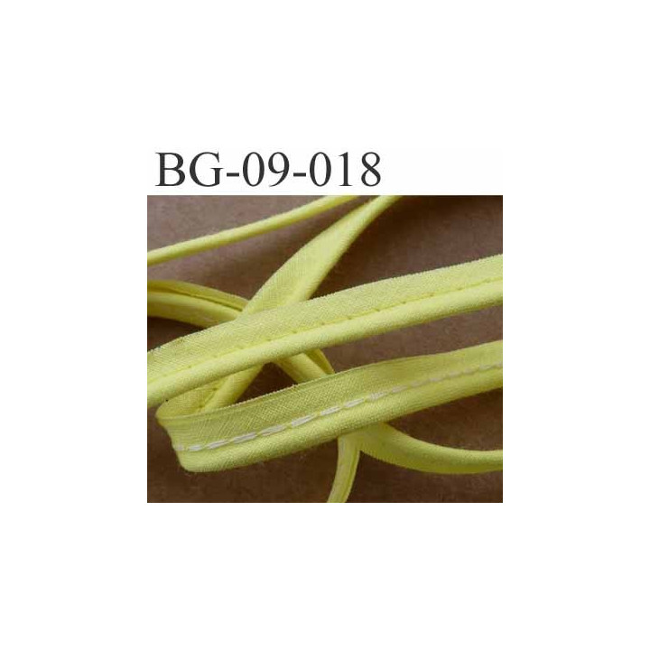 biais galon ruban passepoil en coton couleur jaune avec cordon coton très solide largeur 9 mm vendu au mètre
