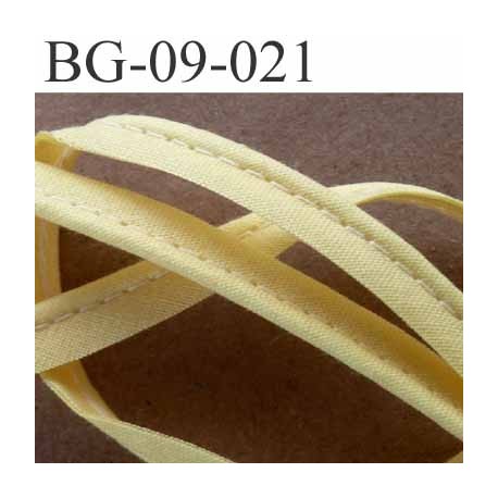 biais galon ruban passe poil en coton couleur jaune avec cordon coton très solide largeur 9 mm vendu au mètre 