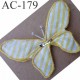 broche PAPILLON en tissu et perles couleur jaune armature fil de fer 