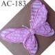 broche PAPILLON en tissu et perles couleur rose armature fil de fer 