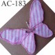 broche PAPILLON en tissu et perles couleur rose armature fil de fer 